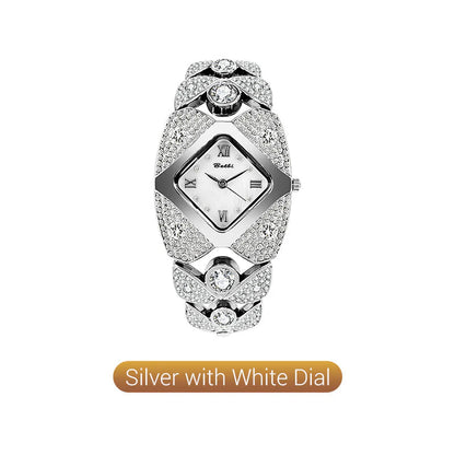 💎Damski zegarek kwarcowy w stylu retro z błyszczącymi kryształkami⌚