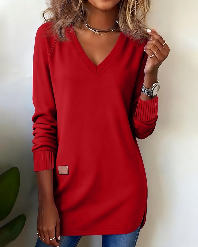 Bluza z kapturem w serek, stylowa