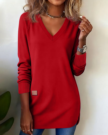 Bluza z kapturem w serek, stylowa