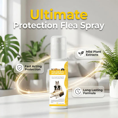 Spray za odganjanje škodljivcev za hišne živali z nežno formulo