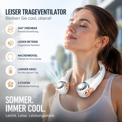 Tišji prenosni ventilator za vrat za poletje