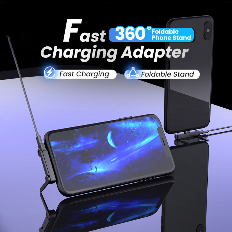 Adapter za hitro polnjenje z držalom za mobilni telefon, ki se lahko zasuka za 360°