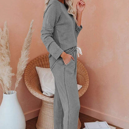 ✨Damski, luźny, swobodny komplet składający się z topu i spodni, 2 części