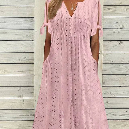 🥰Elegantna ženska obleka z V-izrezom
