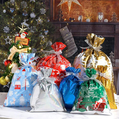 🎅Torby prezentowe świąteczne ze ściągaczem (biodegradowalne)