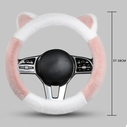 ⏰ Oferta ograniczona czasowo 🚗 Uniwersalny, antypoślizgowy, miękki, pluszowy pokrowiec na kierownicę w kształcie kocich uszu