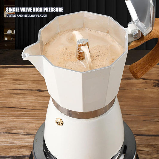 Aluminiowy ekspres do kawy Moka Pot 3/6, filiżanki do espresso, ekspres przelewowy do espresso i kawy, przenośny ekspres do kawy włoskiej i kubańskiej na kuchenkę do domu i na kemping