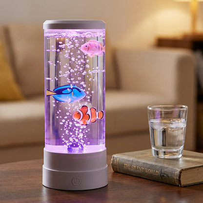 LED-svetilka za akvarij z motivom ribic v mehurčkih