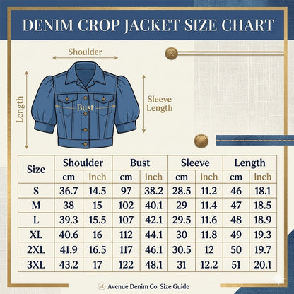 Ženska jeans jakna s kratkimi in napihnjenimi rokavi