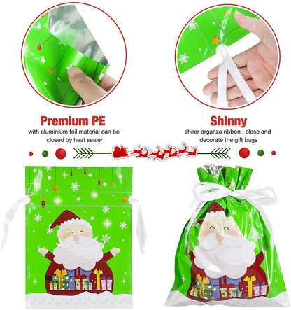 🎅Torby prezentowe świąteczne ze ściągaczem (biodegradowalne)