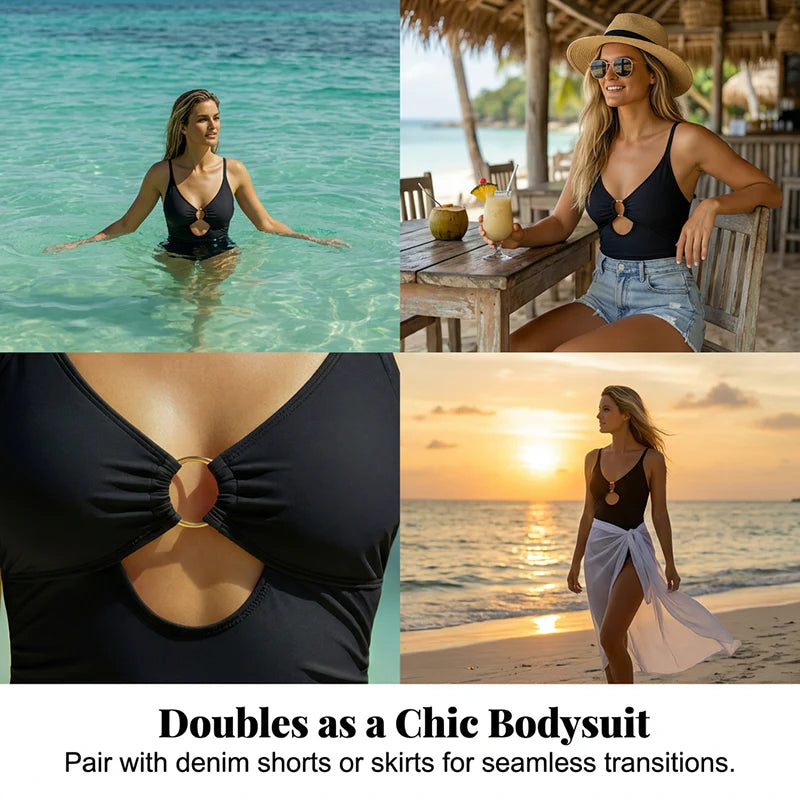 👙2026 NOV MODEL 50% POPUST✨Ženske enodelne kopalke z obročem