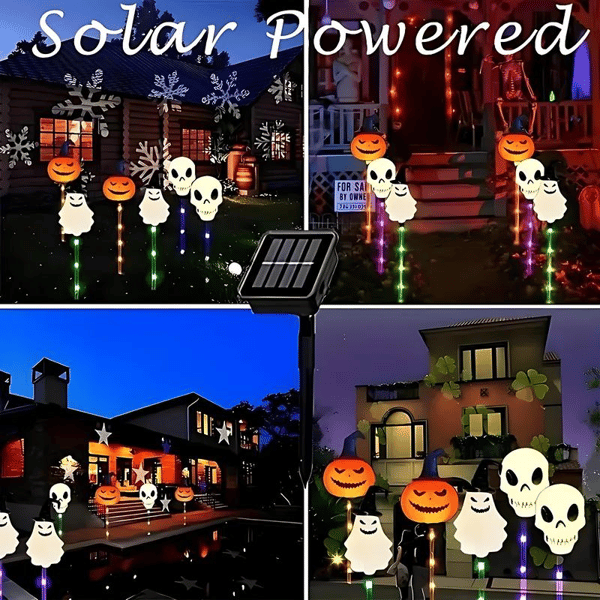 👻🎁6 lampek ogrodowych LED zasilanych energią słoneczną na Halloween