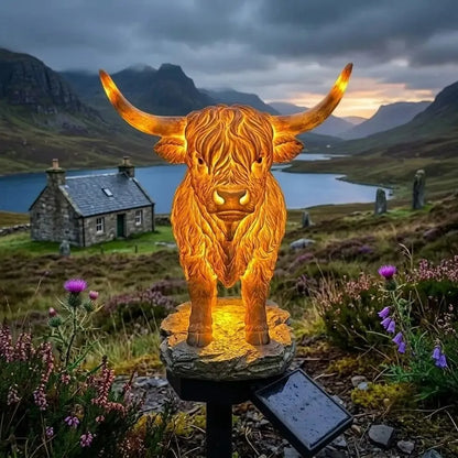 Sončna vrtna svetilka Highland Cow