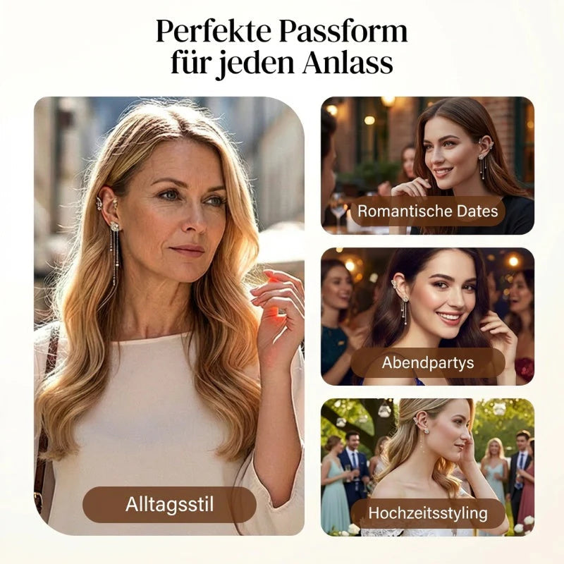 💕Posebna ponudba za Valentinovo - 50 % popusta💕Preprosti uhani na sponko z motivi metuljev in rož ter resicami – elegantni in udobni, prebadanje ni potrebno 🌸🦋