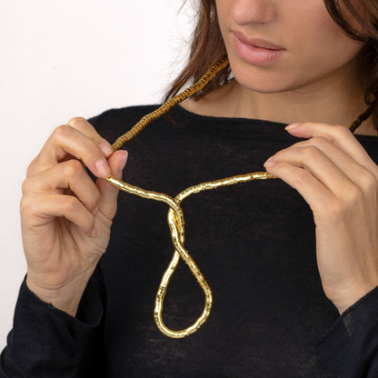 Naszyjnik z dzianiny wężowej - choker, bransoletka