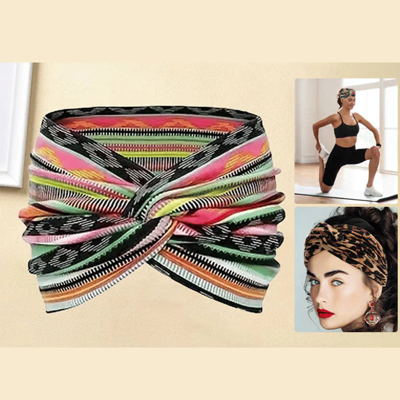 ✨Kupite 1, dobite 1 gratis✨Širok naglavni trak z vzorcem in vozli za ženske🎀