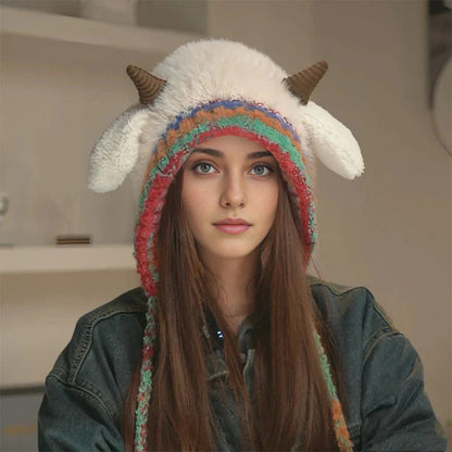💖 Puszysty kapelusz w kształcie baranka z uroczymi uszami🎄🦌