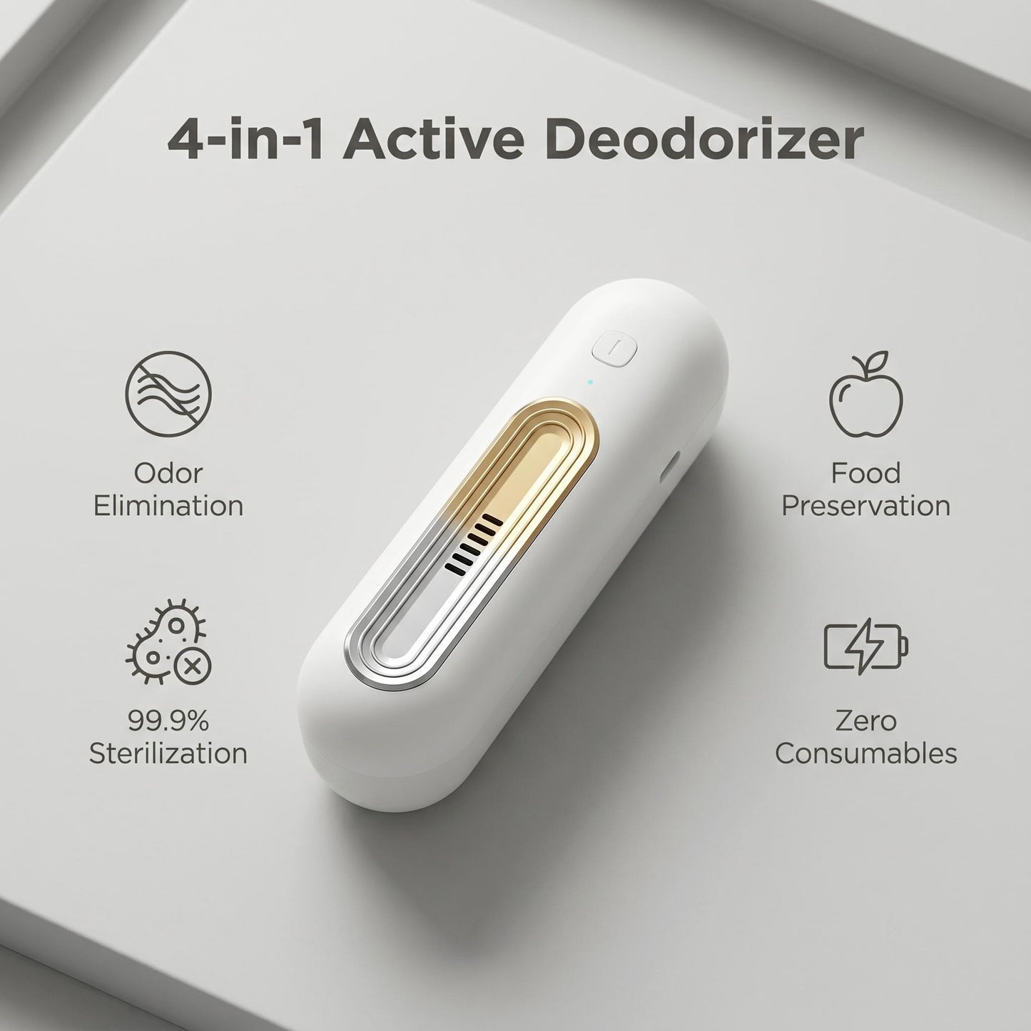 Prenosni dezodorant z aktivnim kisikom, O3-odstranjevalec vonjav z USB-polnjenjem, brez potrebe po filtru