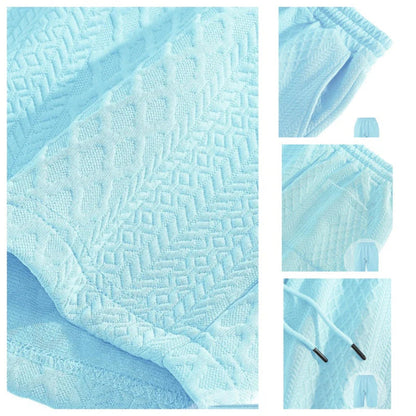 👕 50 % POPUST! 💎 Moški dvodelni komplet z diamantnim vzorcem – majica s kratkimi rokavi in kratke hlače – zračen, brez gub in sproščen poletni videz ☀️