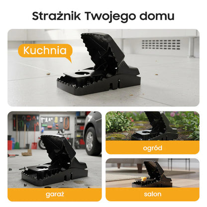 Wielokrotnego użytku pułapka na szczury z bardzo czułym mechanizmem spustowym