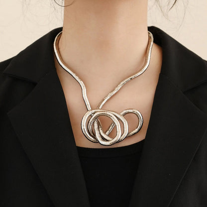 Naszyjnik z dzianiny wężowej - choker, bransoletka