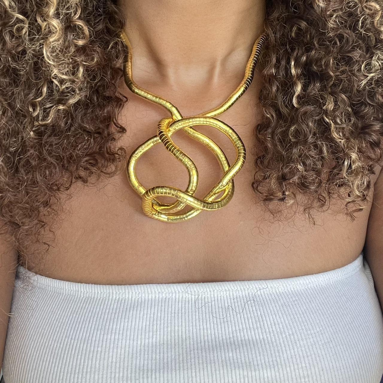 Naszyjnik z dzianiny wężowej - choker, bransoletka