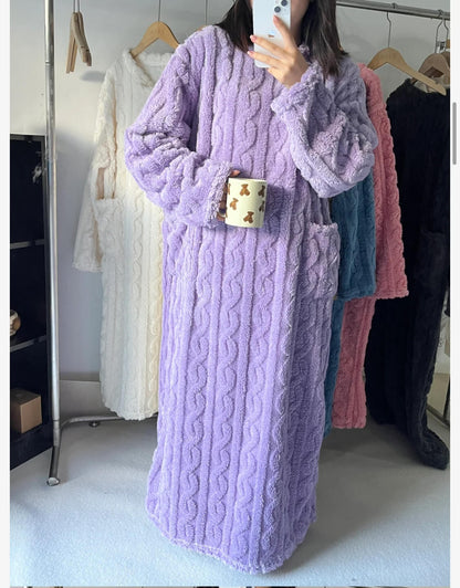 ❄️⏰ zimowy płaszcz z polaru koralowego