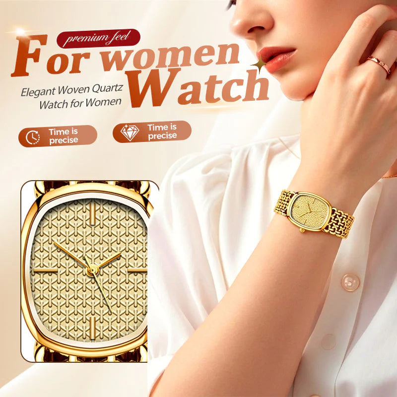 ✨⌚Elegantna pletena kremenčeva ura za ženske