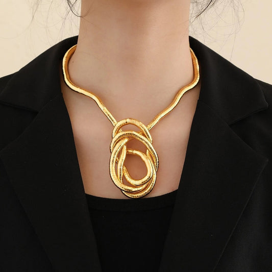 Naszyjnik z dzianiny wężowej - choker, bransoletka