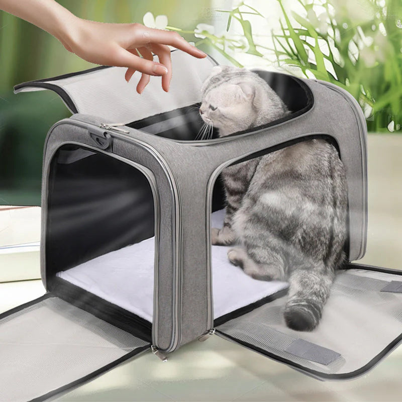 🐾🌞Velika zložljiva mrežasta torba za prevoz mačk