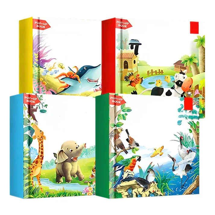 ✨【Książka 3D Pop-up dla dzieci ze zwierzętami – niezbędna do wczesnej interaktywnej nauki】✨