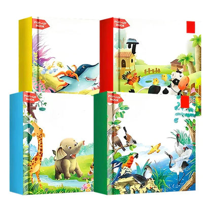✨【Książka 3D Pop-up dla dzieci ze zwierzętami – niezbędna do wczesnej interaktywnej nauki】✨