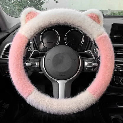 ⏰ Oferta ograniczona czasowo 🚗 Uniwersalny, antypoślizgowy, miękki, pluszowy pokrowiec na kierownicę w kształcie kocich uszu