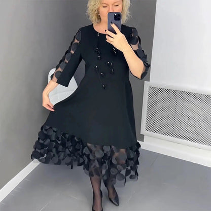 👗Kwiecista sukienka z długim rękawem