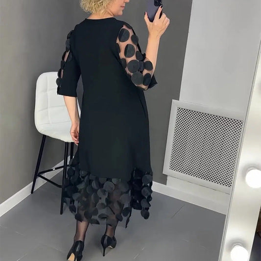 👗Kwiecista sukienka z długim rękawem