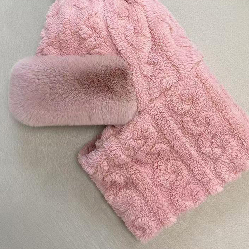 🔥Damska zimowa ciepła wiatroszczelna pluszowa czapka z szalikiem🎁