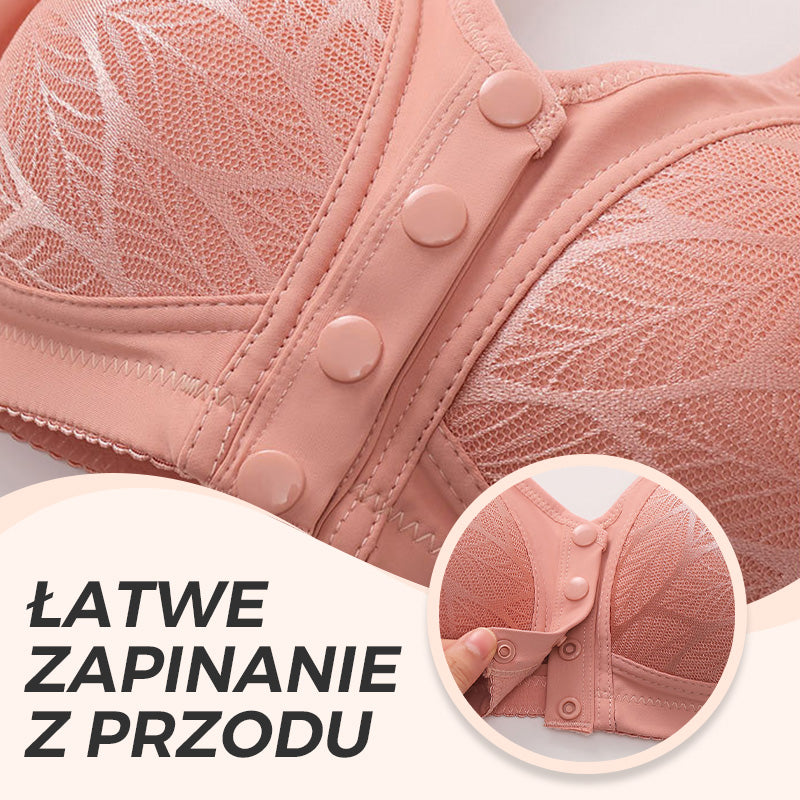 Biustonosz koronkowy z zapięciem z przodu bez fiszbin dla seniorów【✨1 + 1 gratis】