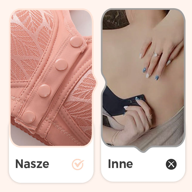Biustonosz koronkowy z zapięciem z przodu bez fiszbin dla seniorów【✨1 + 1 gratis】