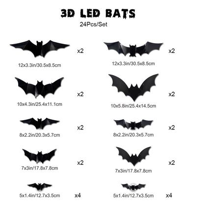 🦇Świecące nietoperze 3D na Halloween