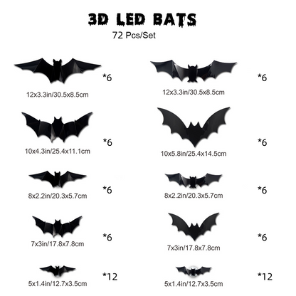 🦇Świecące nietoperze 3D na Halloween