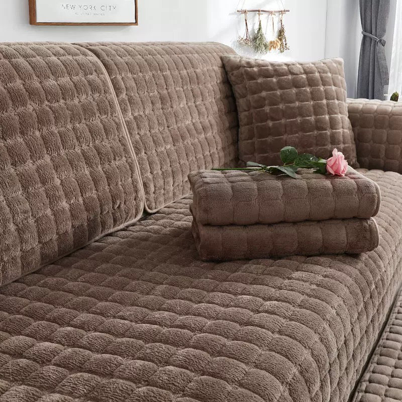 🛋️ Zimowy antypoślizgowy gruby pluszowy pokrowiec na sofę