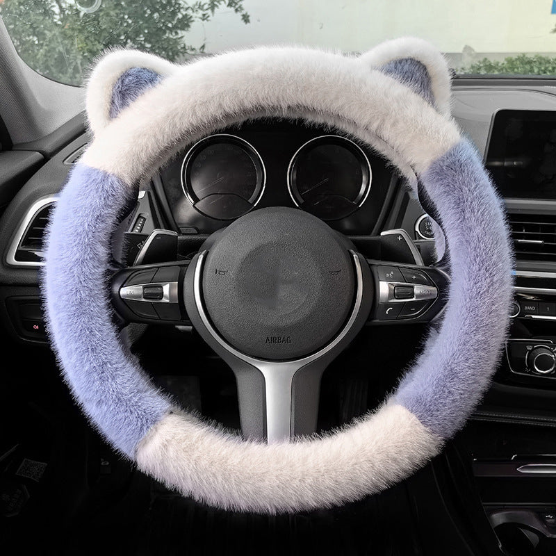⏰ Oferta ograniczona czasowo 🚗 Uniwersalny, antypoślizgowy, miękki, pluszowy pokrowiec na kierownicę w kształcie kocich uszu