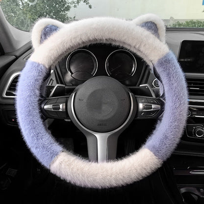 ⏰ Oferta ograniczona czasowo 🚗 Uniwersalny, antypoślizgowy, miękki, pluszowy pokrowiec na kierownicę w kształcie kocich uszu