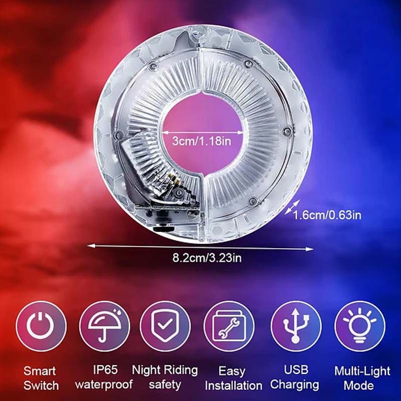 🚲Lampka LED na piastę koła roweru do jazdy nocą💡